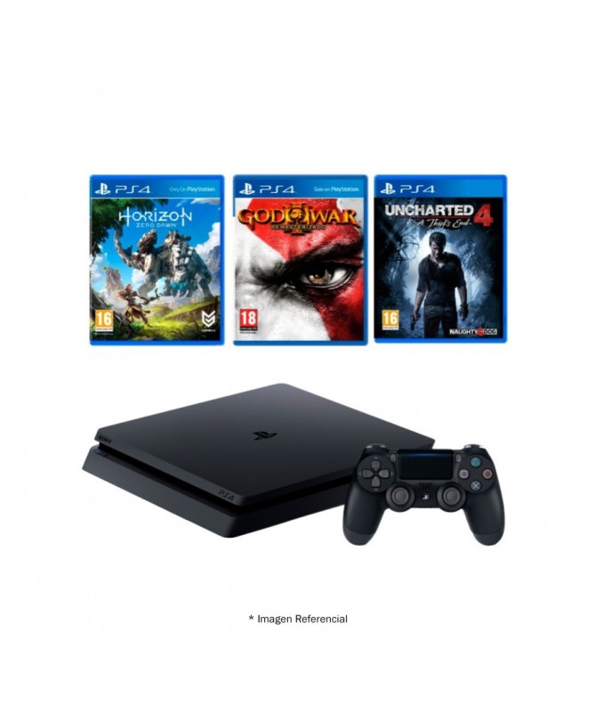 PLAY STATION 4 HITS 2 500GB INCLUDES 3 GAMES + 1 SUBSCRIPTION FOR 3 MONTHS