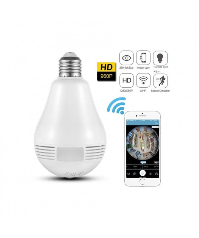 IP Camera Bulb Shape 360 ° Panoramic WiFi, JAS130-F12